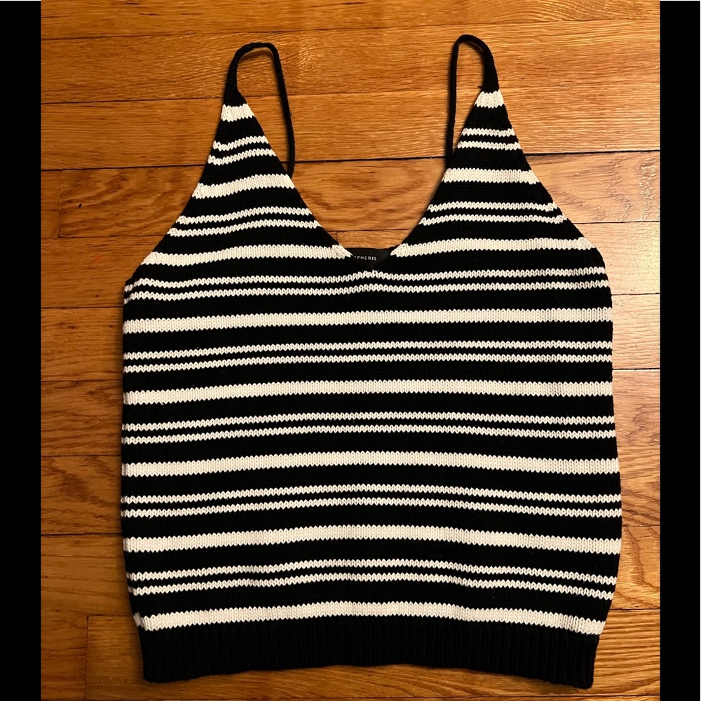 Black/white horizontal stripped crop top by Atmosphere!